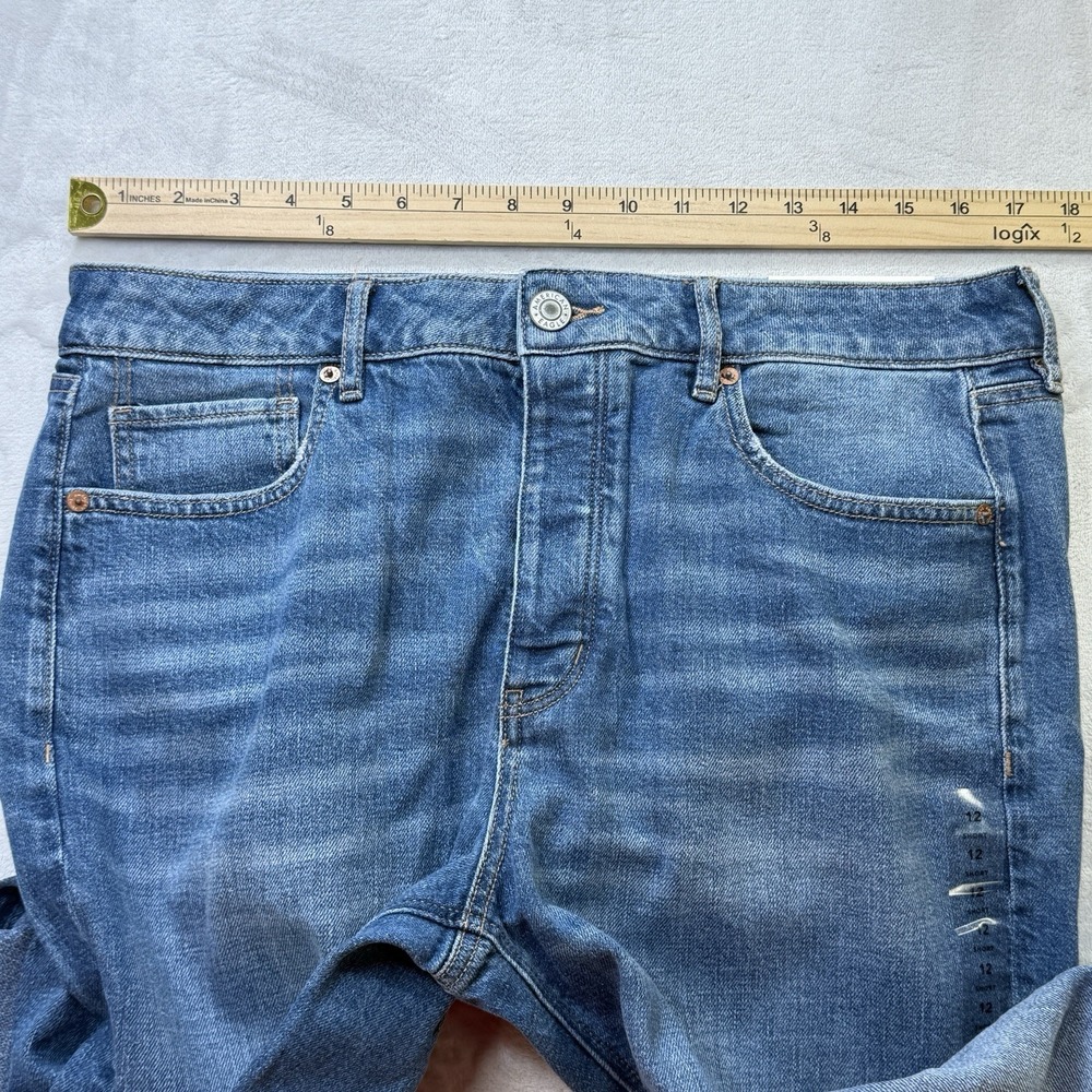 American Eagle Jeans Womens 12 Short Blue Tomgirl Mid Rise Stretch Denim Men - Picture 7 of 11
